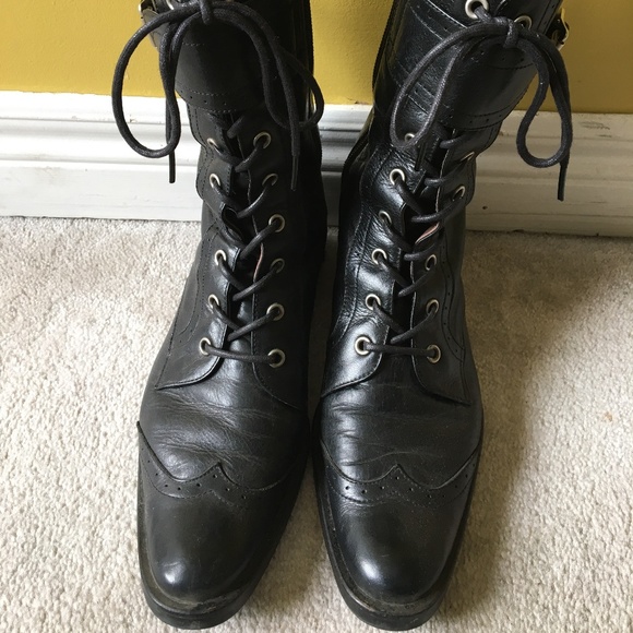 SOLD. Beautiful Genuine Leather Wing Tip Victorian Boots - Picture 1 of 5
